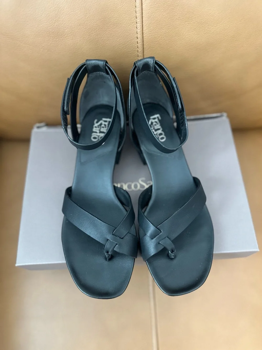 Franco Sarto Black Women's Ankle-Strap Sandals - 8.5 - Picture 4 of 7